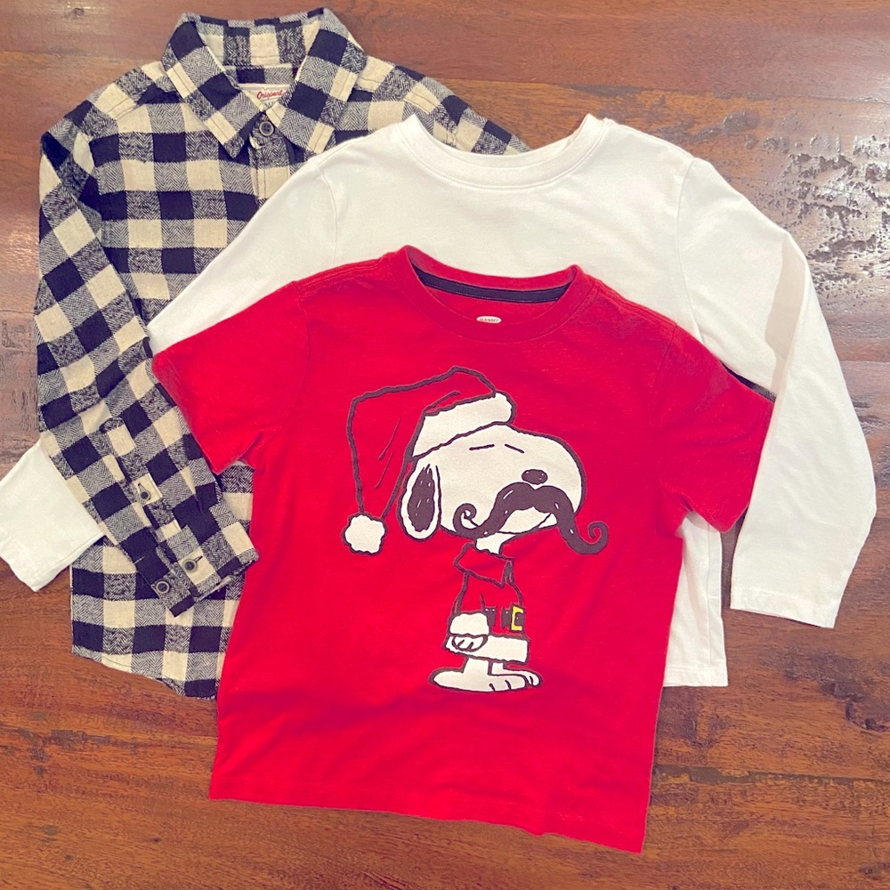 CHRISTMAS BUNDLE #3: 3 festive boys shirts to mix & match!